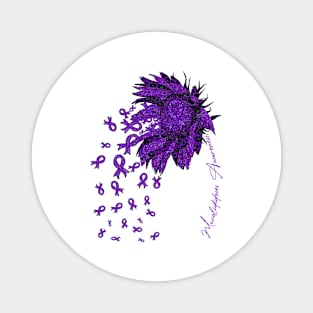 Mucolididoses Awareness - Sunflower ribbon flowers fall Magnet